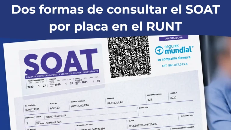 Dos formas de consultar el SOAT por placa en el RUNT