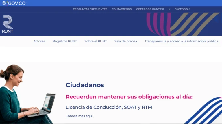Paso 1: Ingresa al sitio web oficial del RUNT Paso 1: Ingresa al sitio web oficial del RUNT